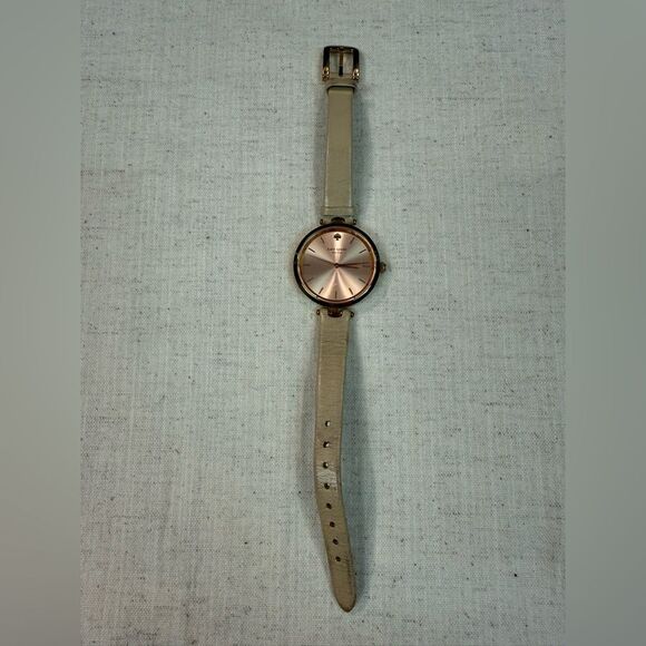 Kate Spade Holland Rose Gold Dial Beige Leather Band Watch